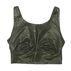 Aerie Offline size Large faux leather sports bra with cut out in the back